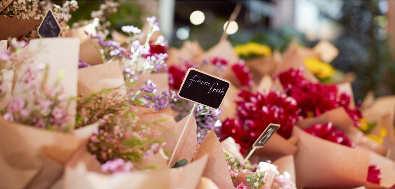 Flowers for sale at a florist in Alexandria.