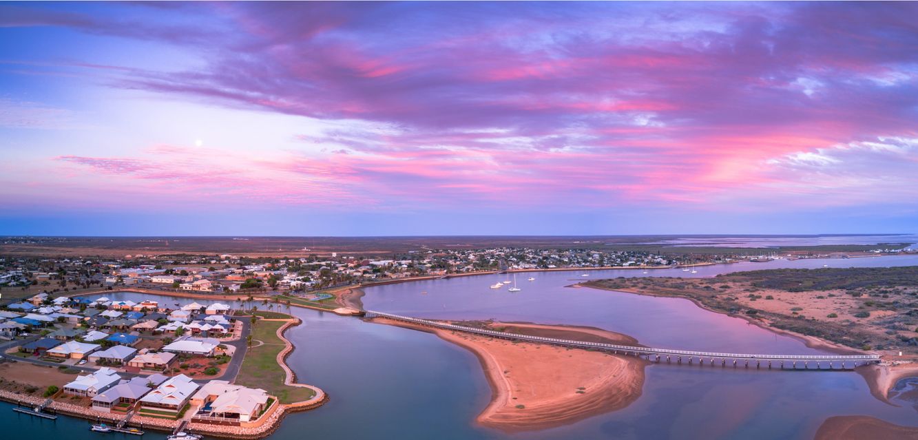 Aerial view of Carnarvon, Western Australia.