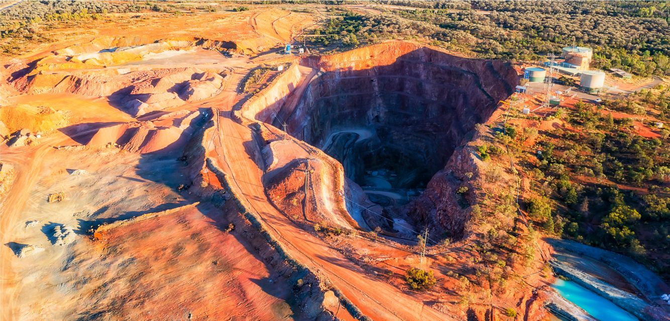 An open pit copper mine outside Cobar.