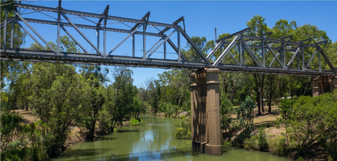 Railway bridge near Emerald, Queensland.