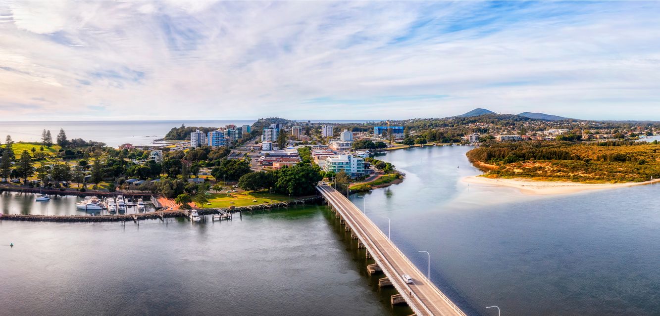 The motorway bridge across the Coolongolook River between Forster and Tuncurry on the New South Wales north coast.