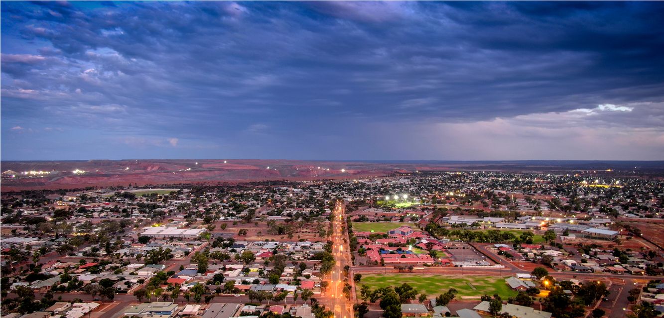 An aerial view of Kalgoorlie, Western Australia.