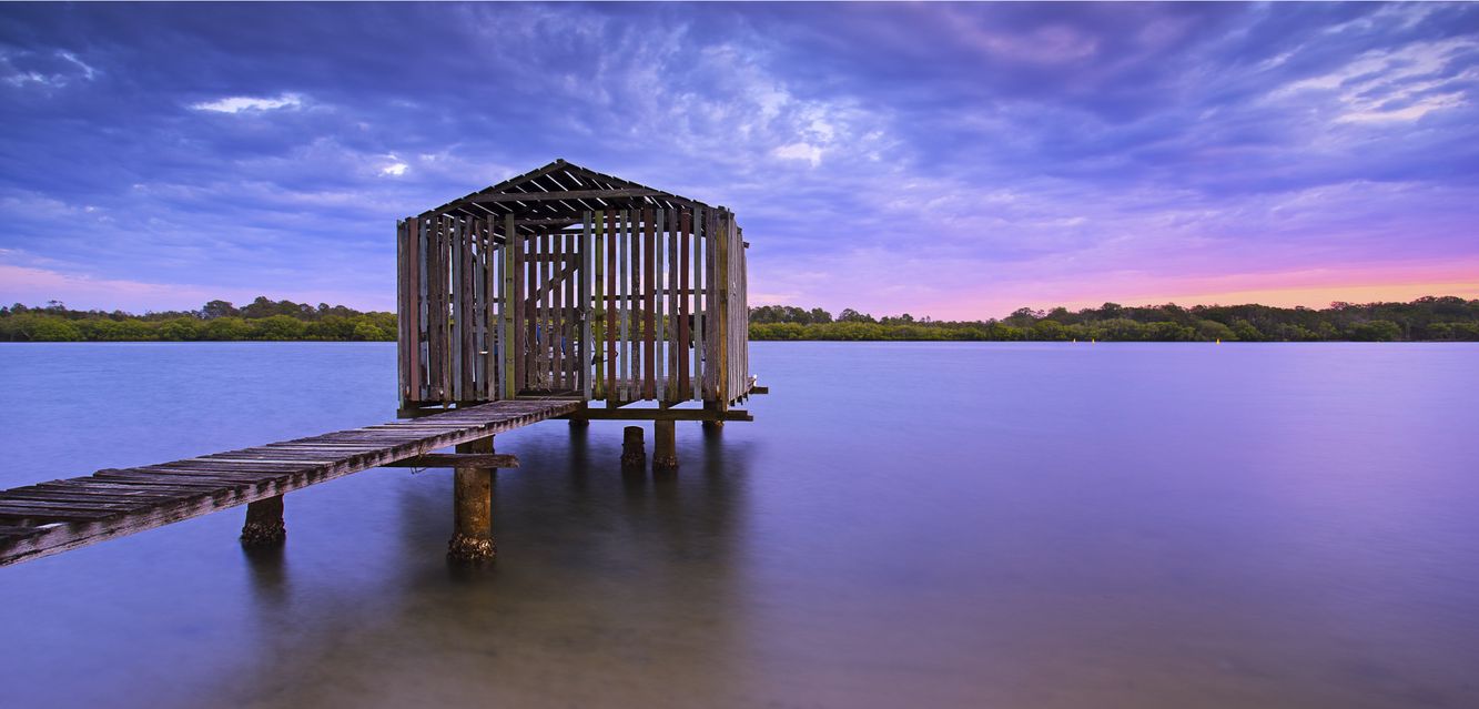 A boatshed at Maroochydore, Queensland.