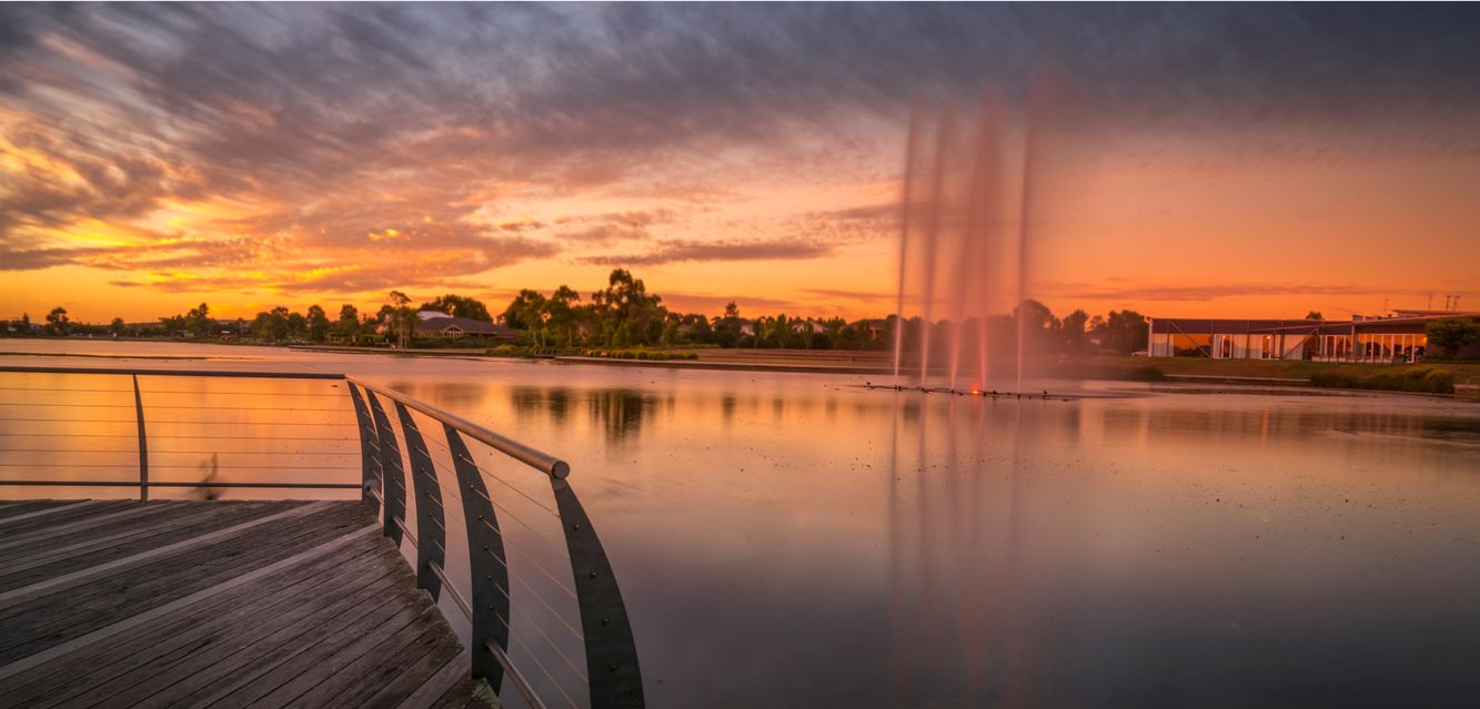 Sunset over Lakeside Park, Pakenham, Victoria.