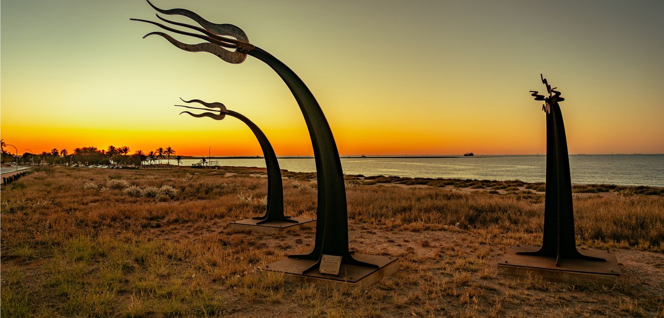 Coastal art installation near Port Hedland, Western Australia.