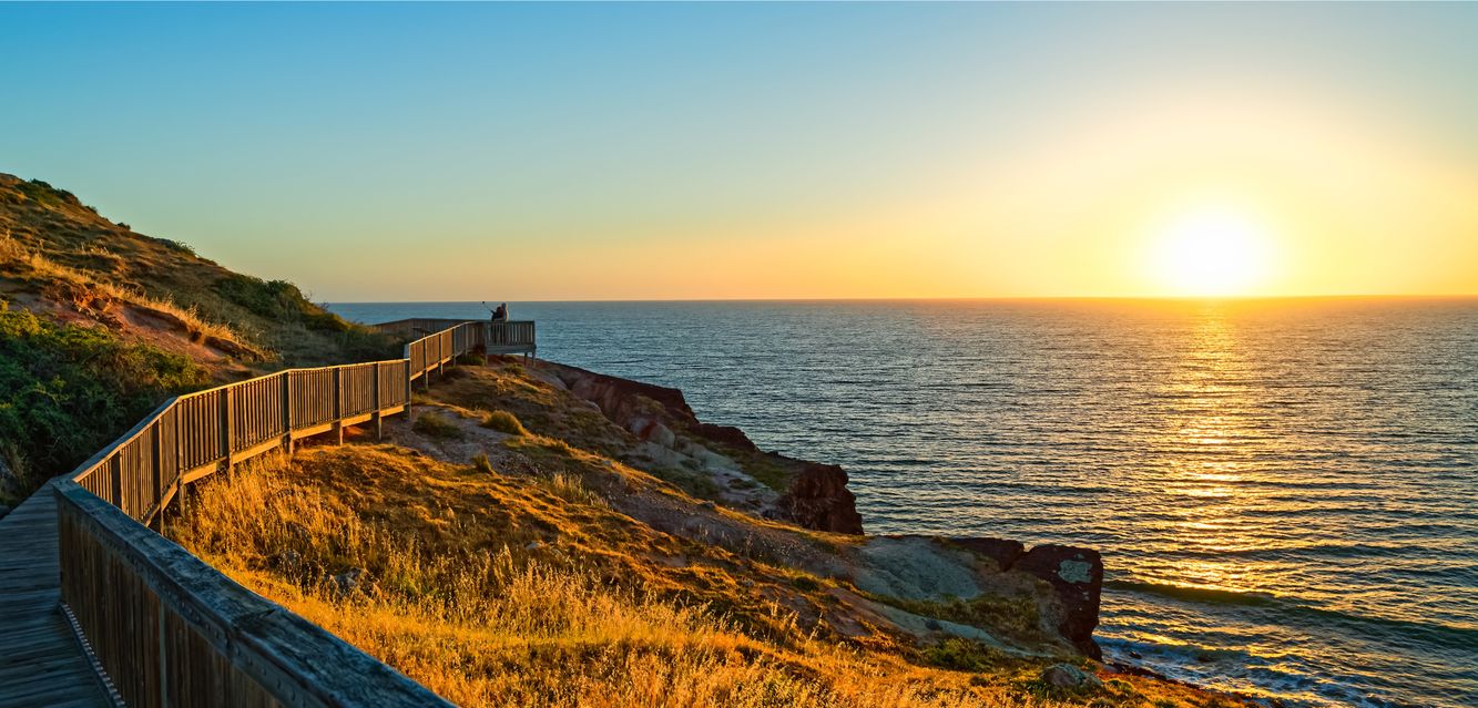 Beautiful sunset at Hallet Cove near Reynella, South Australia.