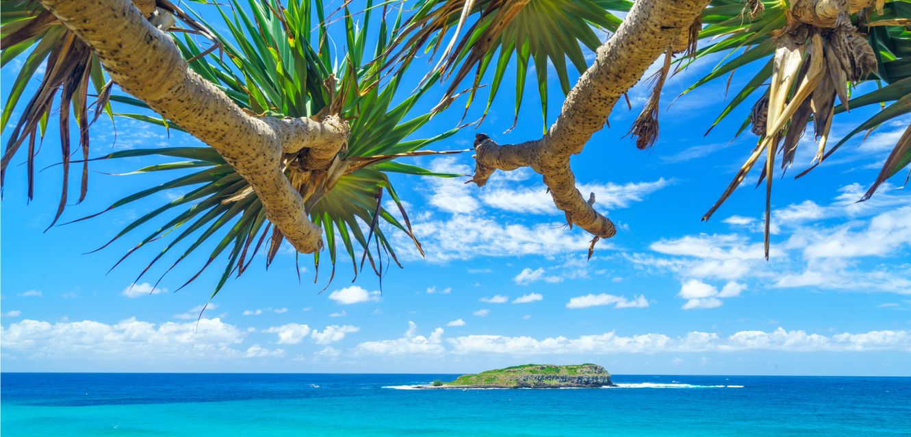 Gazing towards Cook Island from Fingal Heads, South Tweed Heads.