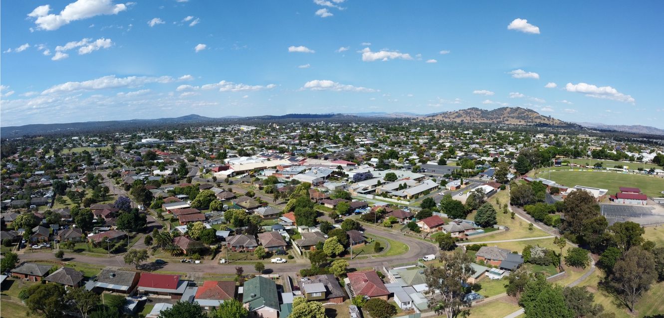 An aerial view of Wodonga, Victoria.