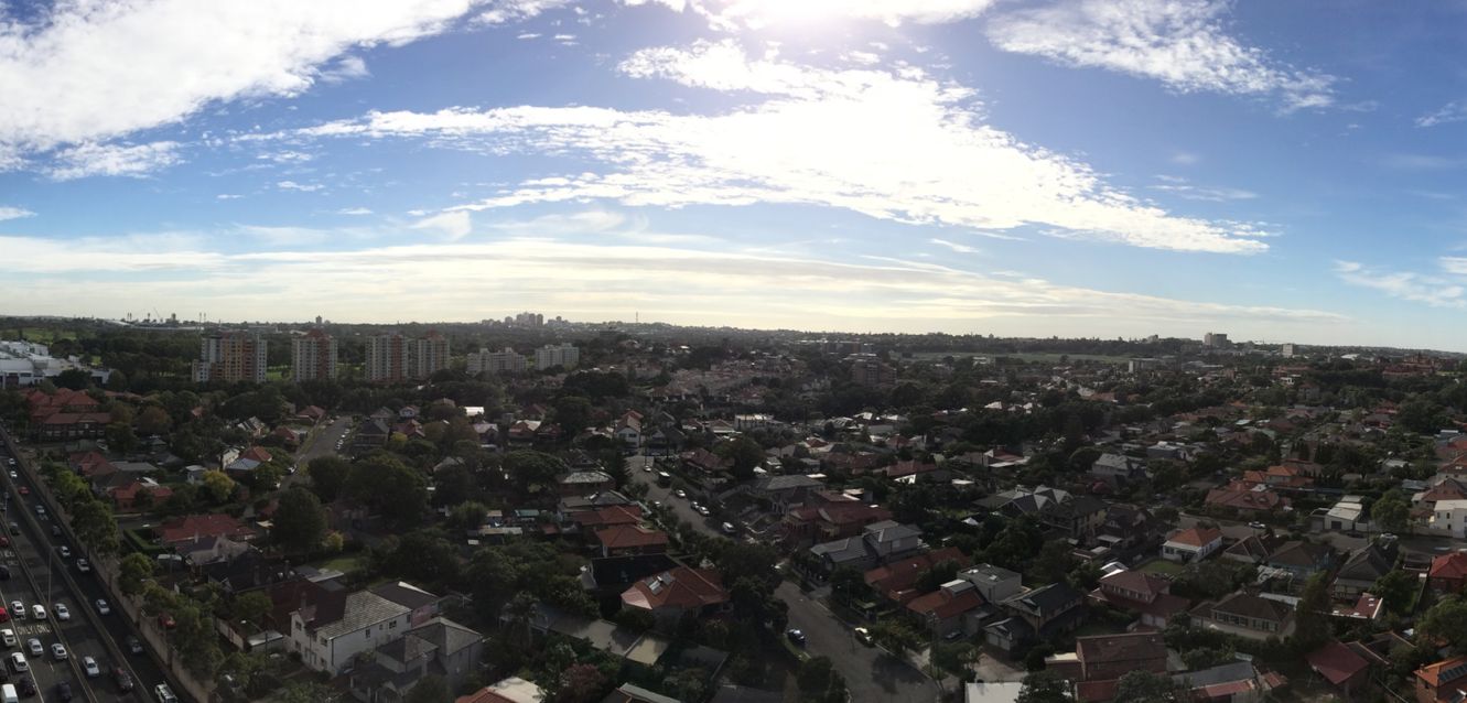 A panorama of the Sydney suburb of Zetland.