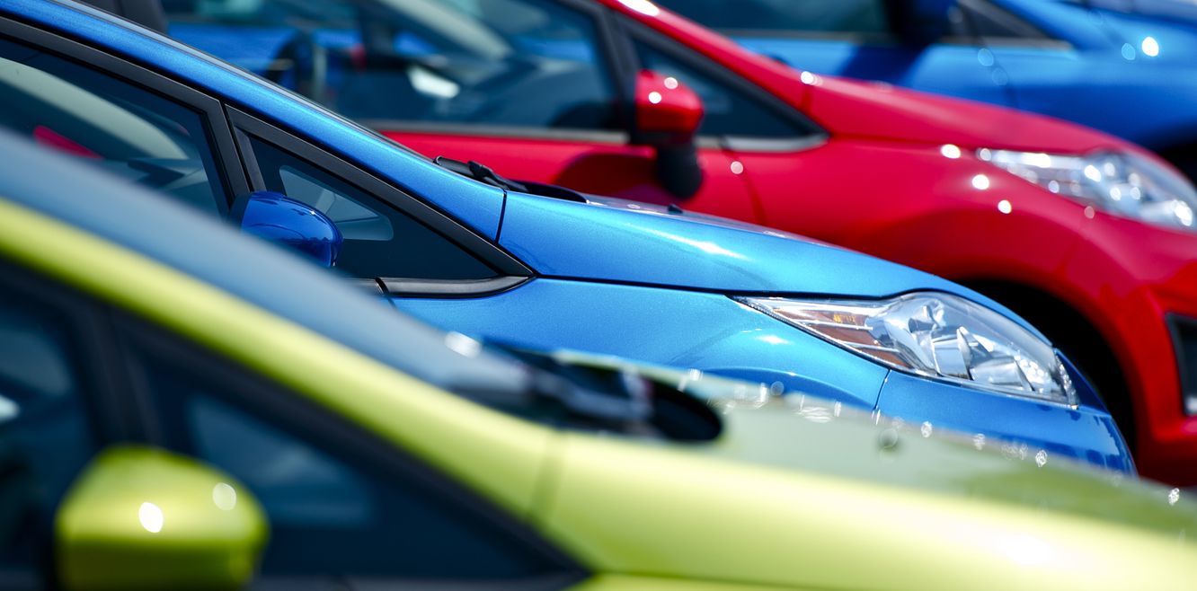 Collection of coloured cars.