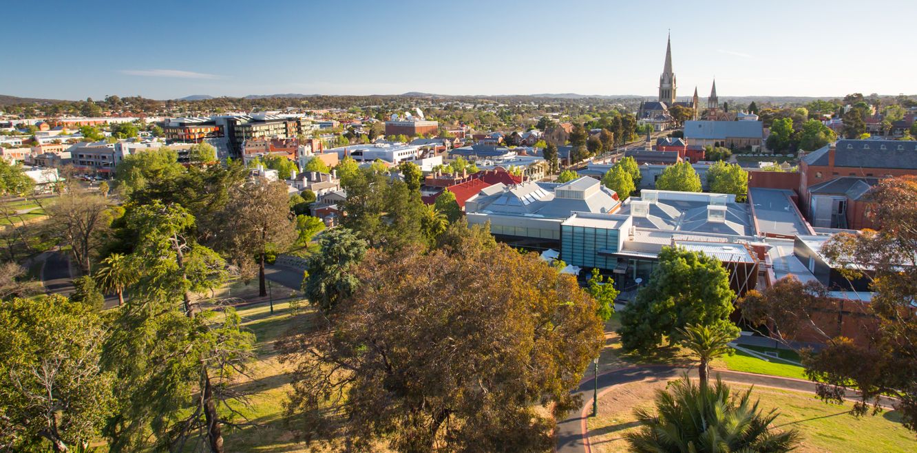 Looking over central Bendigo, Victoria.