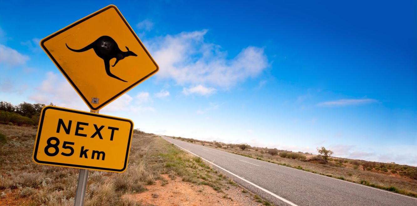 Road sign in outback New South Wales.