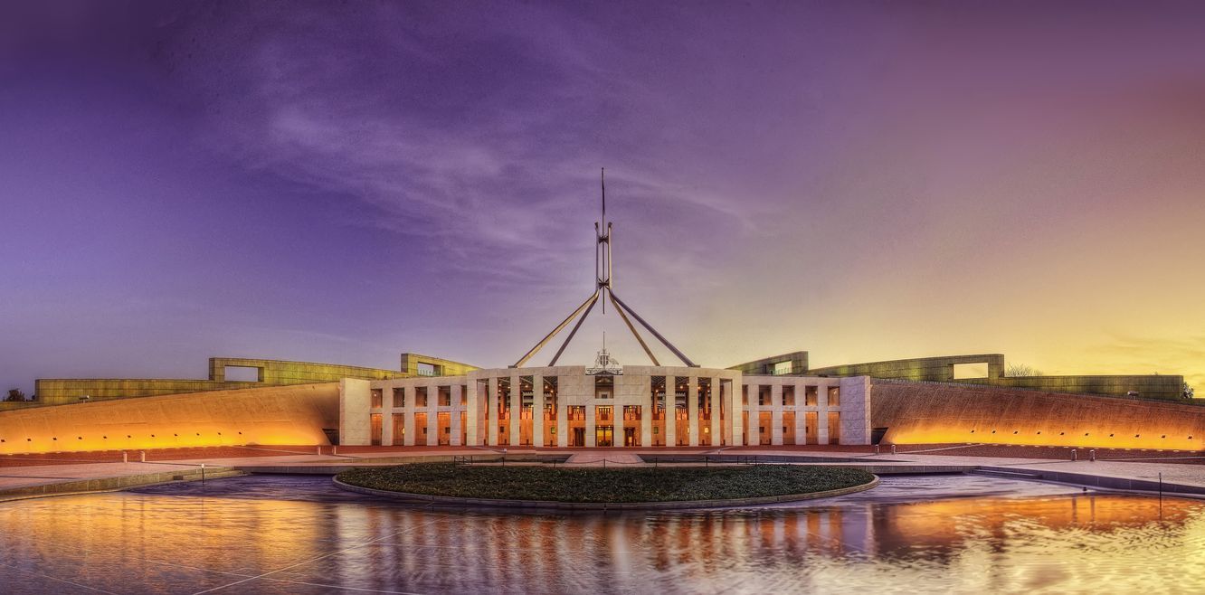 Parliament House in Canberra, Australia.