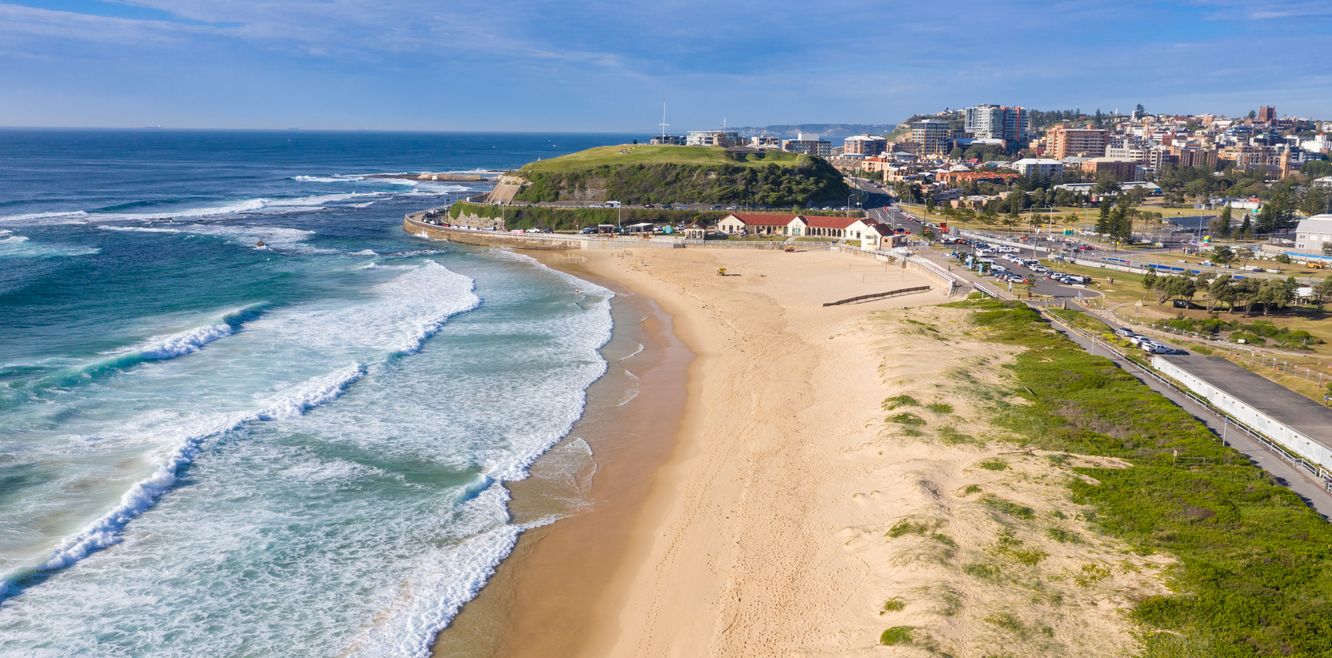 Newcastle’s famous Nobbys Beach.
