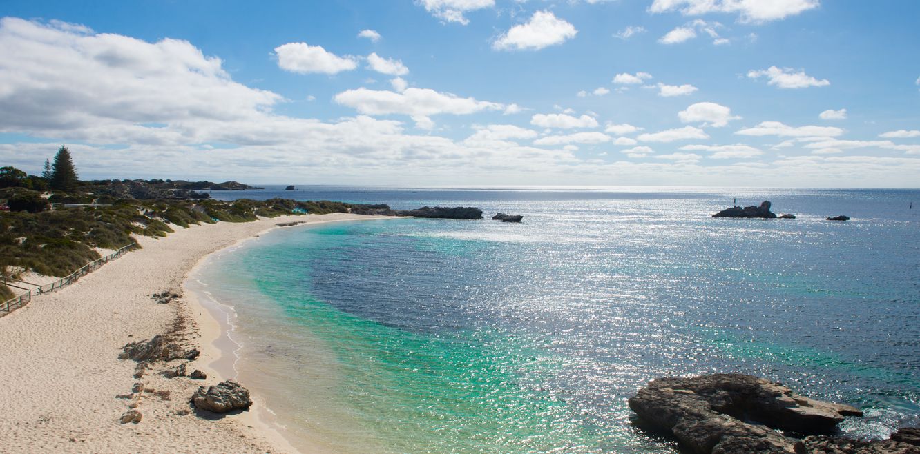 A beach on Rottnest Island offshore from Rockingham in Western Australia.