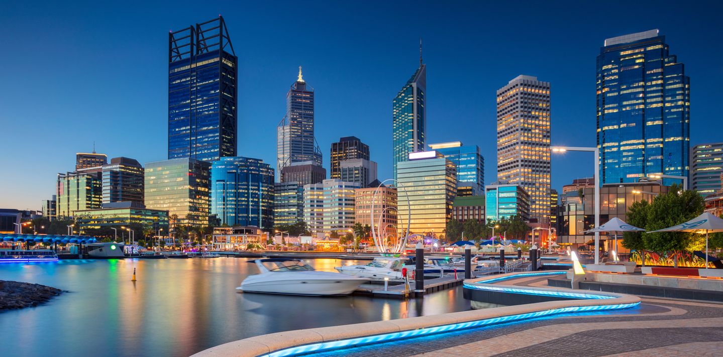 The downtown Perth cityscape.
