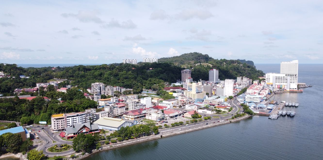 Sandakan city from the air.