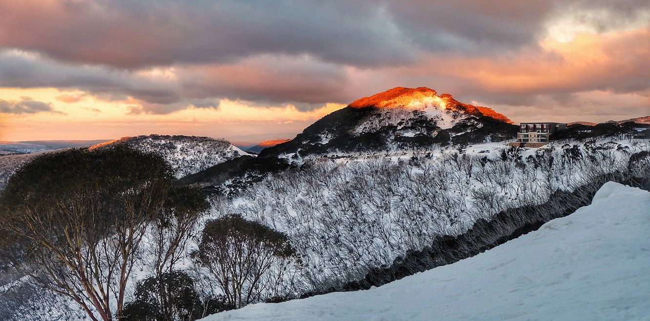 Snow mountains view from Mt.. Hotham.