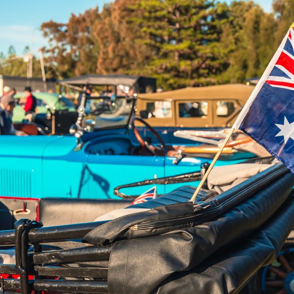A car show at Birdwood.