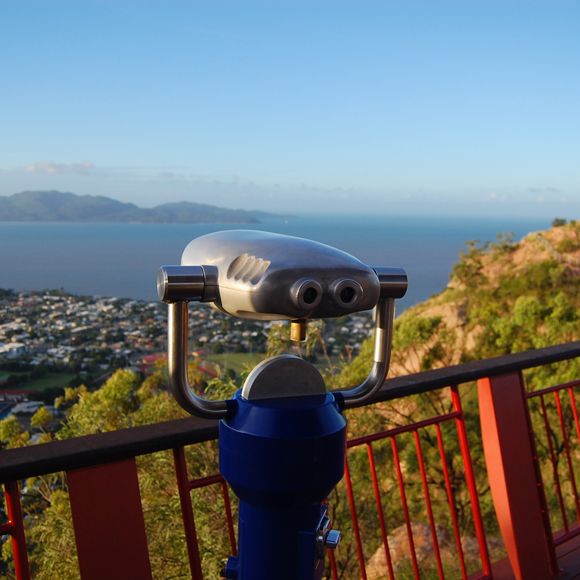 The outlook from Castle Hill lookout, Townsville.