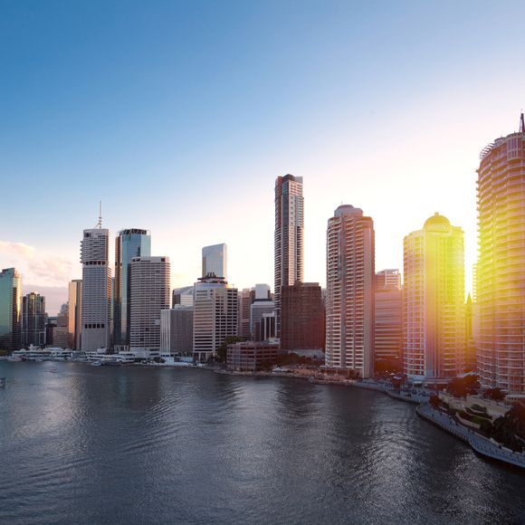The Brisbane skyline.
