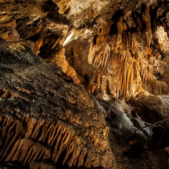 Cave formations at Yarrangobilly Cave.