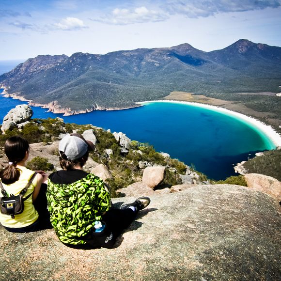The spectacular Wineglass Bay in Tasmania.