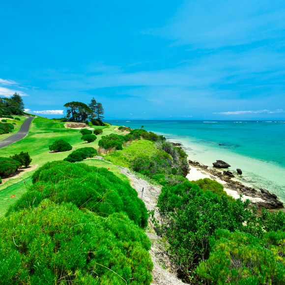 Golf course on the coast of Lord Howe Island.