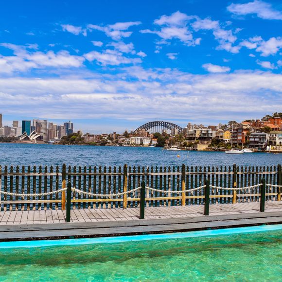 The Sydney Harbour Bridge from MacCallum pool.