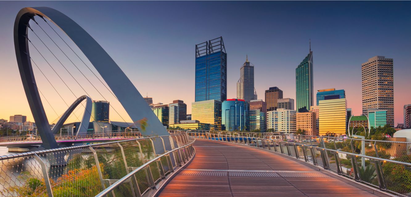 Perth’s city skyline from Elizabeth Quay