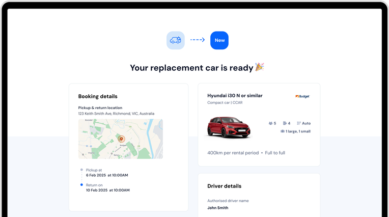 Mockup of the Vroom Group Vehicle Replacement product